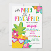 Tropisches Party wie ein Ananas Luau Einladung (Vorderseite)