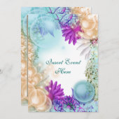 tropisches Party zum Thema Strand Einladung (Vorne/Hinten)