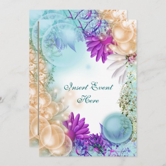 tropisches Party zum Thema Strand Einladung (Vorne/Hinten)