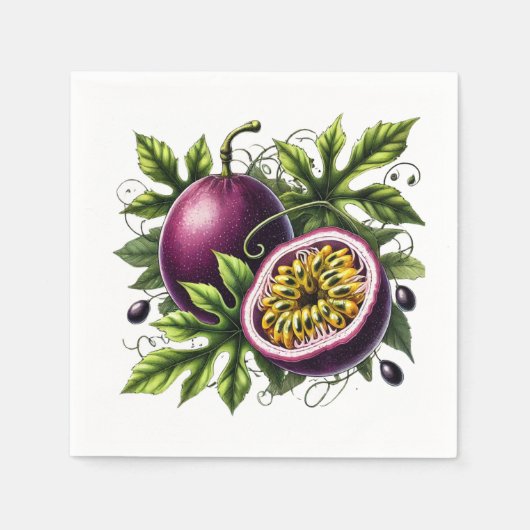 Tropisches Passionfrucht botanisches Obst Serviette (Vorderseite)