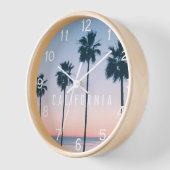 Tropisches Pastel Ombre Pink & Blue Palm Tree Sonn Uhr (Winkel)