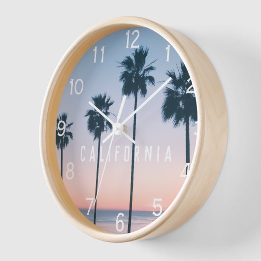 Tropisches Pastel Ombre Pink & Blue Palm Tree Sonn Uhr (Winkel)