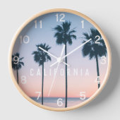 Tropisches Pastel Ombre Pink & Blue Palm Tree Sonn Uhr (Vorderseite)
