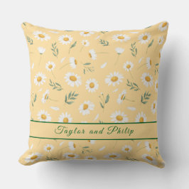 Tropisches Pastell-Daisy-Blumenmuster für den Auße Kissen