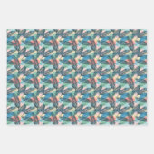 Tropisches Pastell-Leaf-Muster Geschenkpapier Set (Vorderseite 3)