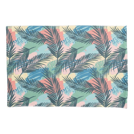 Tropisches Pastell-Leaf-Muster Kissenbezug (Vorderseite-Links)