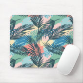 Tropisches Pastell-Leaf-Muster Mousepad (Mit Mouse)