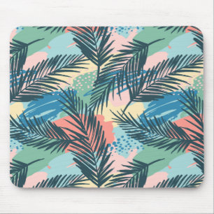 Tropisches Pastell-Leaf-Muster Mousepad