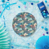 Tropisches Pastell-Leaf-Muster Pappteller (Party)