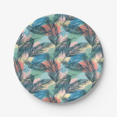Tropisches Pastell-Leaf-Muster Pappteller (Vorderseite)