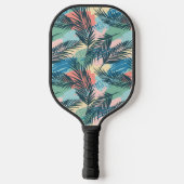 Tropisches Pastell-Leaf-Muster Pickleball Schläger (Rückseite)