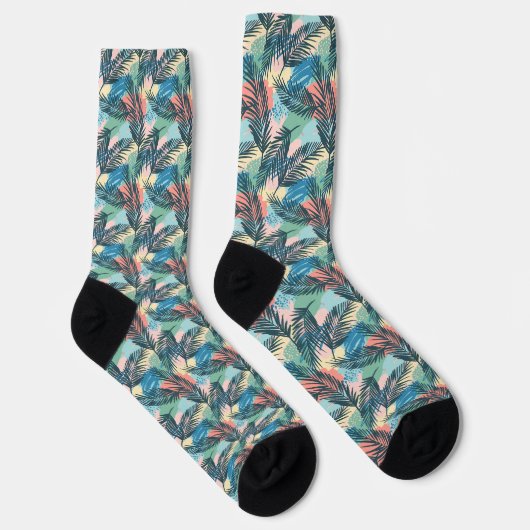 Tropisches Pastell-Leaf-Muster Socken
