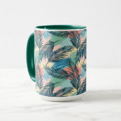 Tropisches Pastell-Leaf-Muster Tasse (Vorderseite Links)