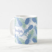 Tropisches Pastellananas-Muster | addieren Ihren Kaffeetasse (Vorderseite Links)