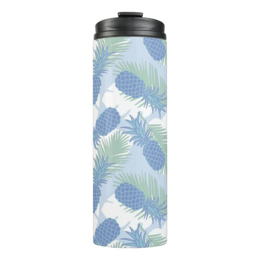 Tropisches Pastellananas-Muster Thermosbecher (Vorderseite)