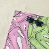 Tropisches Pastellmonstera-Blatt Wasserfarbmuster Strandtuch (Beispiel)