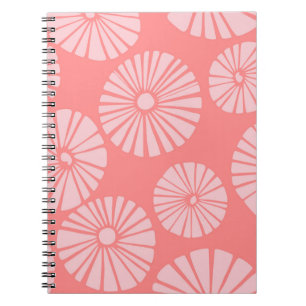 Tropisches Peach Blume SpiralNotebook Notizblock