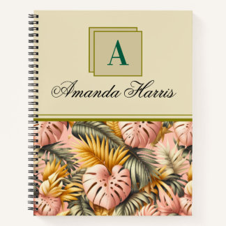 tropisches personalisiertes Blumendesign Notizblock