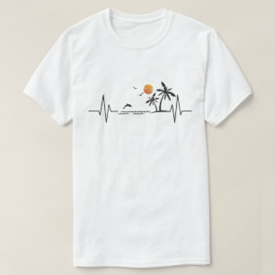 Tropisches Pflegergeschenk Strandleben Herzschla T-Shirt