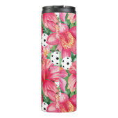 🌺 🌴 tropisches Pickleball mit Hibiskus mit Namen Thermosbecher (Rückseite)