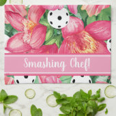 🌺 🌴 tropisches Pickleball mit Hibiskus mit Text  Geschirrtuch (Gefaltet)