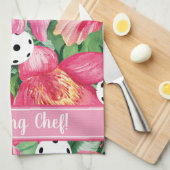 🌺 🌴 tropisches Pickleball mit Hibiskus mit Text  Geschirrtuch (Viertel Falte)