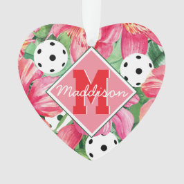 🌺 🌴 tropisches Pickleball mit Hibiskus mit Text Ornament