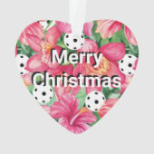 🌺 🌴 tropisches Pickleball mit Hibiskus mit Text Ornament (Rückseite)