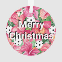 🌺 🌴 tropisches Pickleball mit Hibiskus mit Text