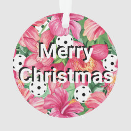 🌺 🌴 tropisches Pickleball mit Hibiskus mit Text Ornament