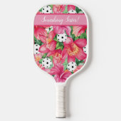 🌺 🌴 tropisches Pickleball mit Hibiskus mit Text Pickleball Schläger (Vorderseite)