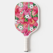 🌺 🌴 tropisches Pickleball mit Hibiskus mit Text Schläger (Rückseite)