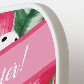 🌺 🌴 tropisches Pickleball mit Hibiskus mit Text Schläger (Linke Seite)