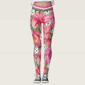 🌺 🌴 tropisches Pickleball mit klein gedrucktem H Leggings (Vorderseite)