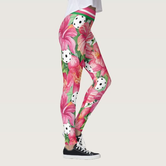 🌺 🌴 tropisches Pickleball mit klein gedrucktem H Leggings (Rechts)