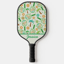 Tropisches Pickleball mit Palmen Personalisiert Schläger