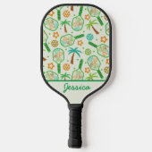 Tropisches Pickleball mit Palmen Personalisiert Schläger (Rückseite)