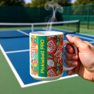Tropisches Pickleball-Paradies Individuelle Socken Kaffeetasse