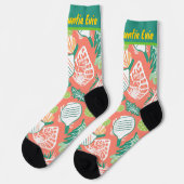 Tropisches Pickleball-Paradies-Maßgeschneiderte So Socken (Linkes Detail)