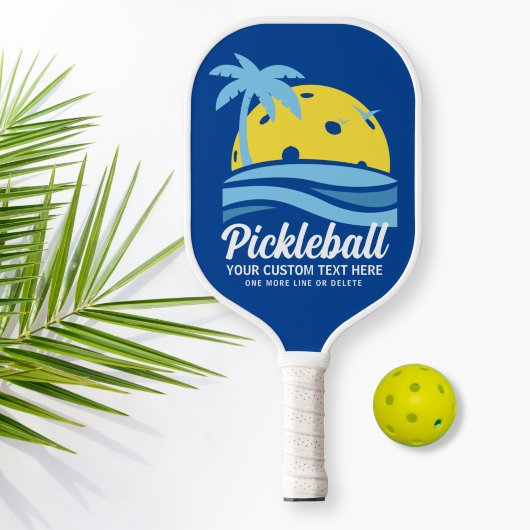 Tropisches Pickleball Sun Palm Trees Hinzufügen vo Pickleball Schläger