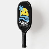 Tropisches Pickleball Sun Palm Trees Hinzufügen vo Schläger (Links)