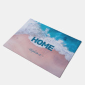 Tropisches Pink Beach Bermuda Fußmatte (Schrägansicht)