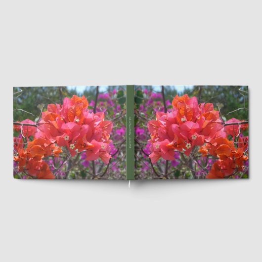 Tropisches Pink Bougainvillea Insel Floral Gästebuch (Voll)