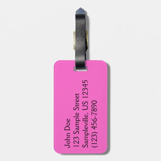 Tropisches Pink Bougainvillea Insel Floral Gepäckanhänger (Rückseite vertikal)