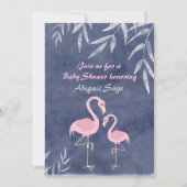 Tropisches Pink Flamingo Beach Baby Dusche laden e Einladung (Vorderseite)