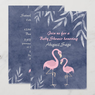Tropisches Pink Flamingo Beach Baby Dusche laden e Einladung