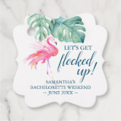 Tropisches Pink Flamingo Beach Wasserfarbe Geschenkanhänger (Vorderseite)