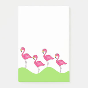 Tropisches Pink Flamingo Bird Flamingos Post Post-it Klebezettel