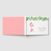 Tropisches Pink Flamingo Botanical Baby Dusche Gästebuch (Voll)