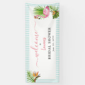 Tropisches Pink Flamingo Brautparty Banner (Vertikal)